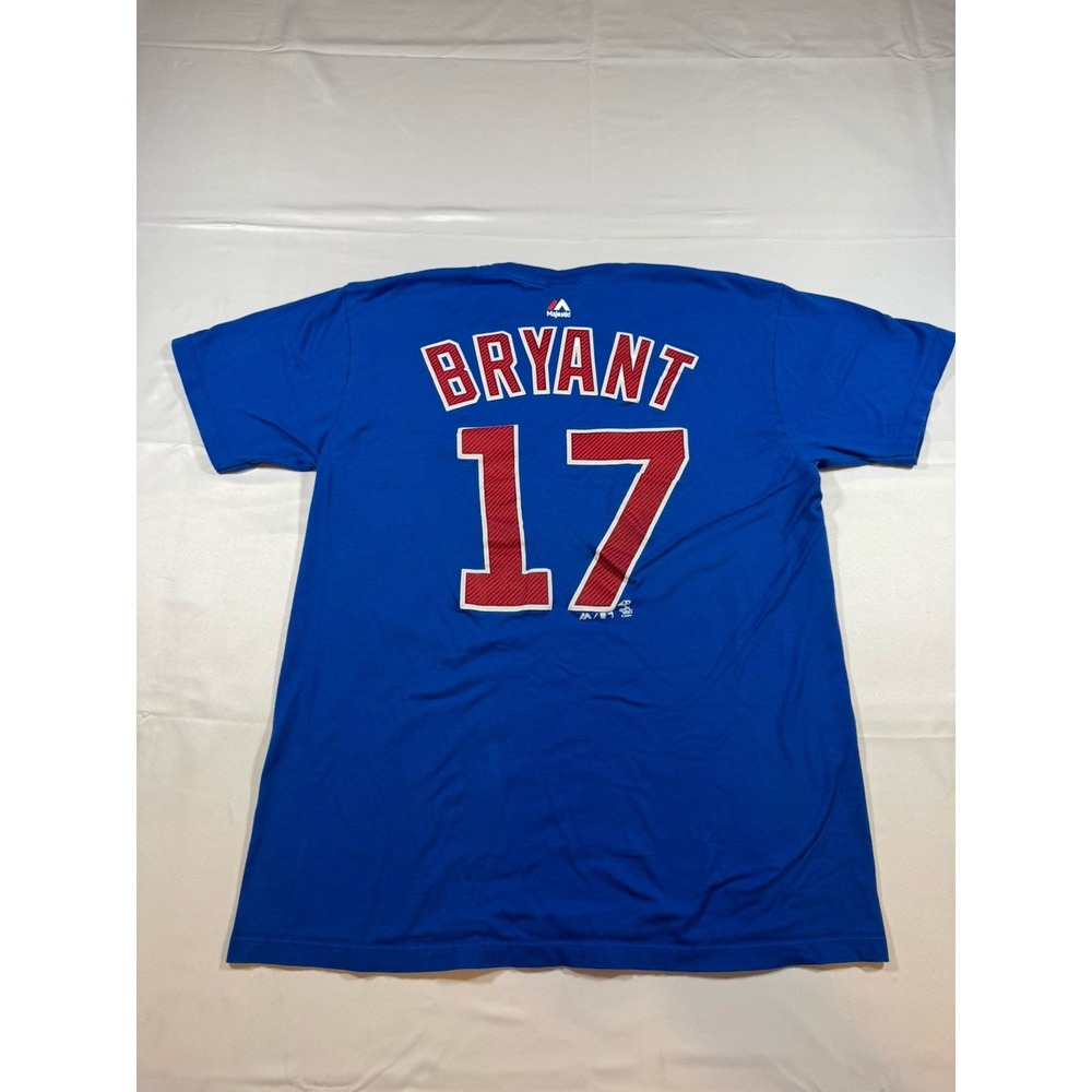Kris Bryant 17 Chicago Cubs T Shirt MAJESTIC Blue Size Medium